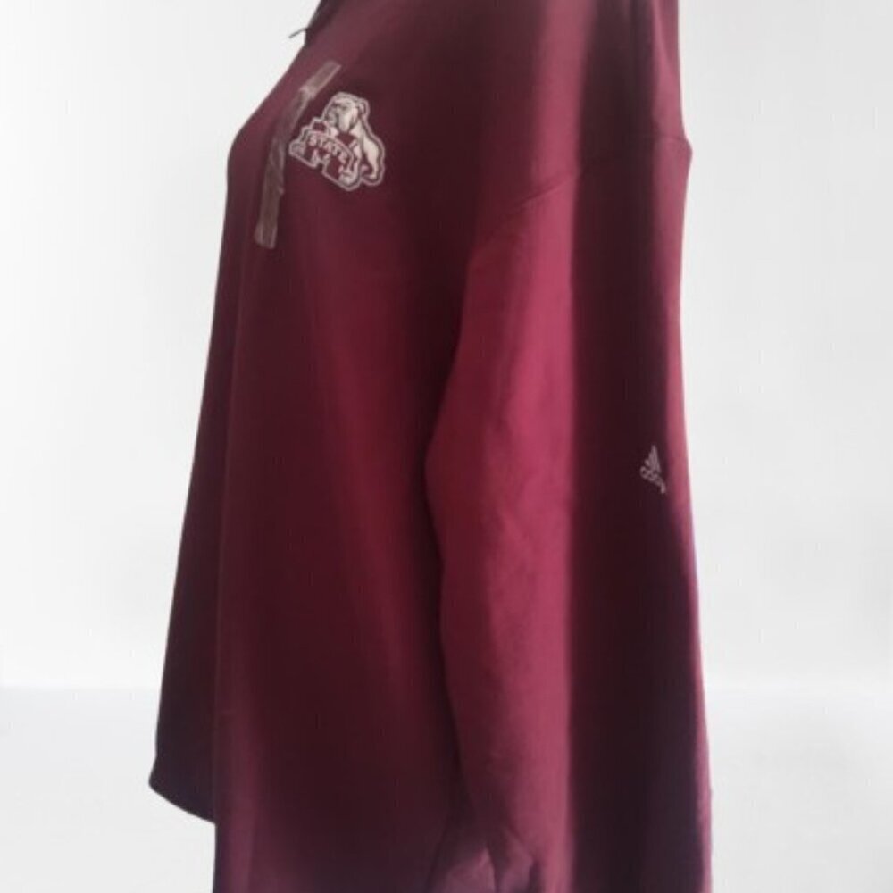 Adidas Mississippi State Women's Large Pullover Partial Zip Shirt - Picture 2 of 10